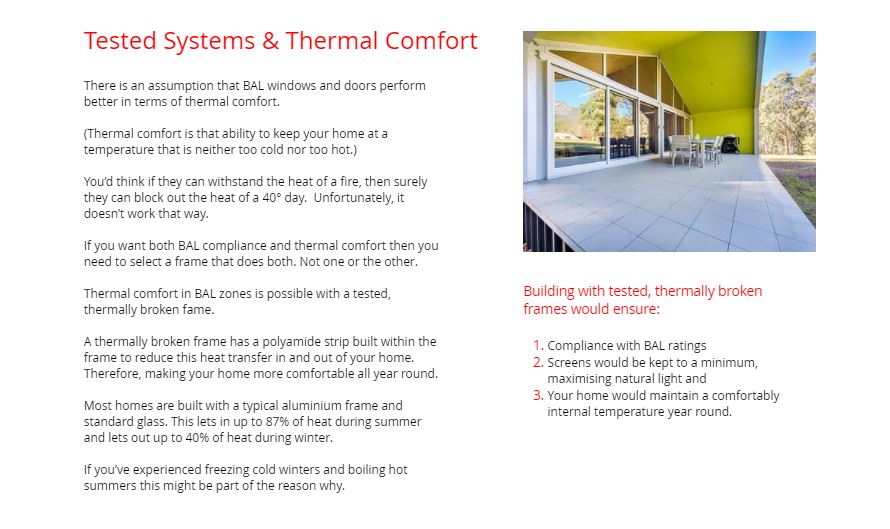 Tested Systems Thermal Comfort